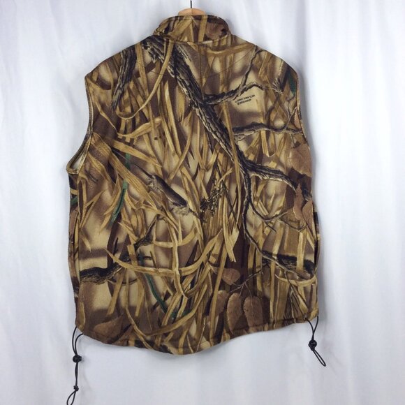 Herter's Fleece Camo Vest Mens Size XL Full Zip Advantage Wetlands Hunting - Picture 2 of 9